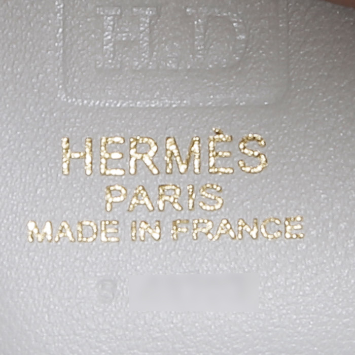 Sac cabas Hermès  Double Sens en veau Sikkim rose Jaipur, Gris Perle jaune Curry et gold - Detail D3