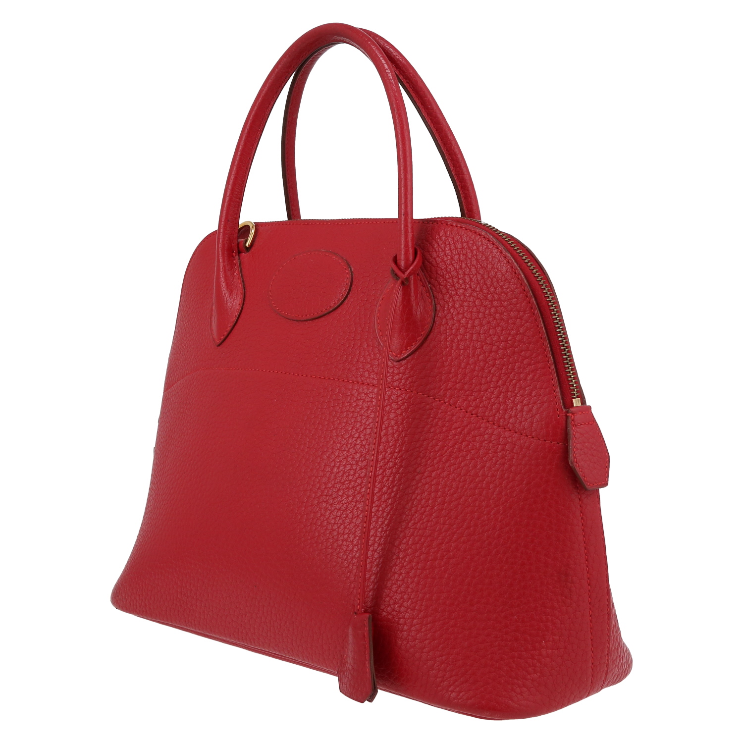 Hermès  Bolide 31 cm handbag  in red Ardenne leather - Detail D3