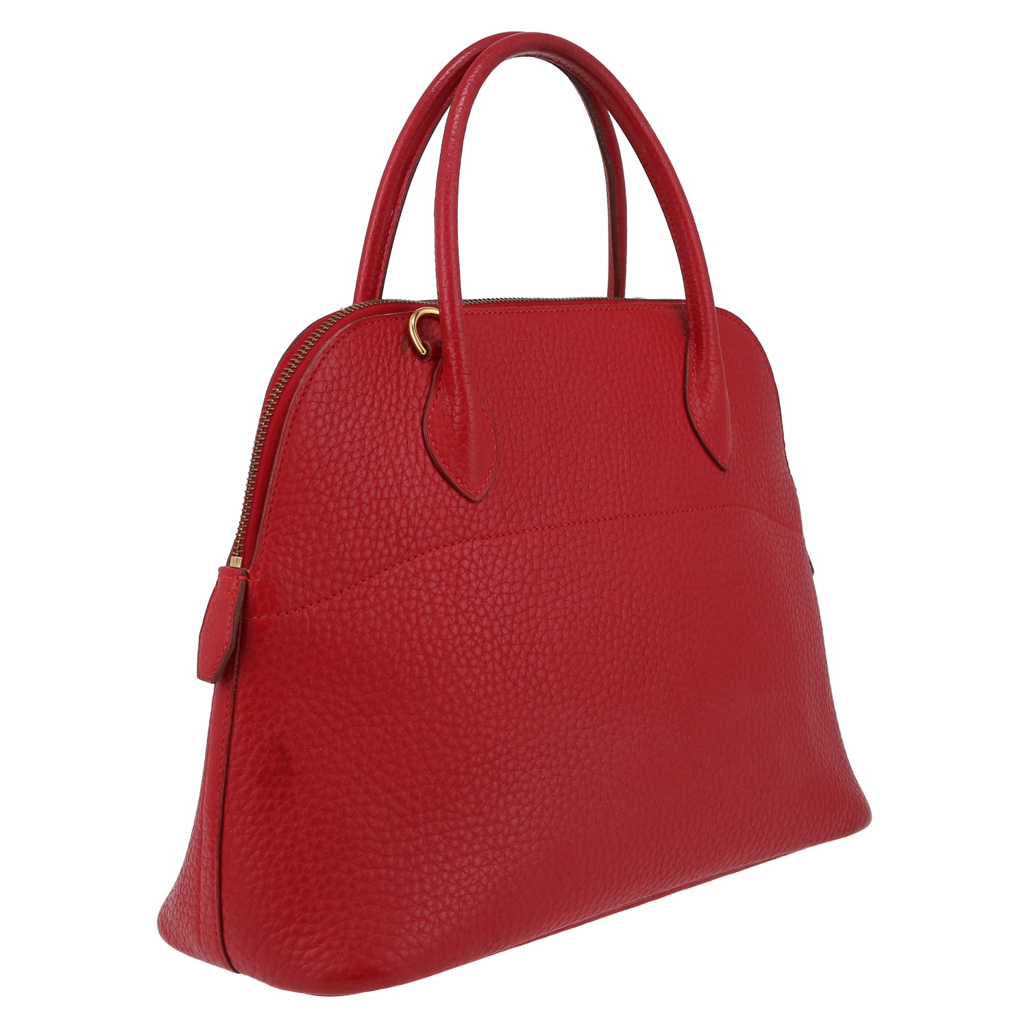 Bolso de mano Hermès  Bolide 31 cm en cuero Ardenne rojo - Detail D6