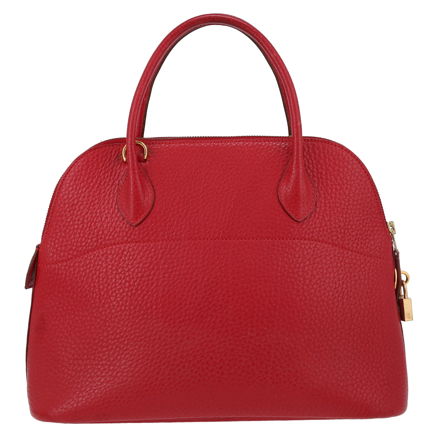 Bolso de mano Hermès  Bolide 31 cm en cuero Ardenne rojo - Detail D7