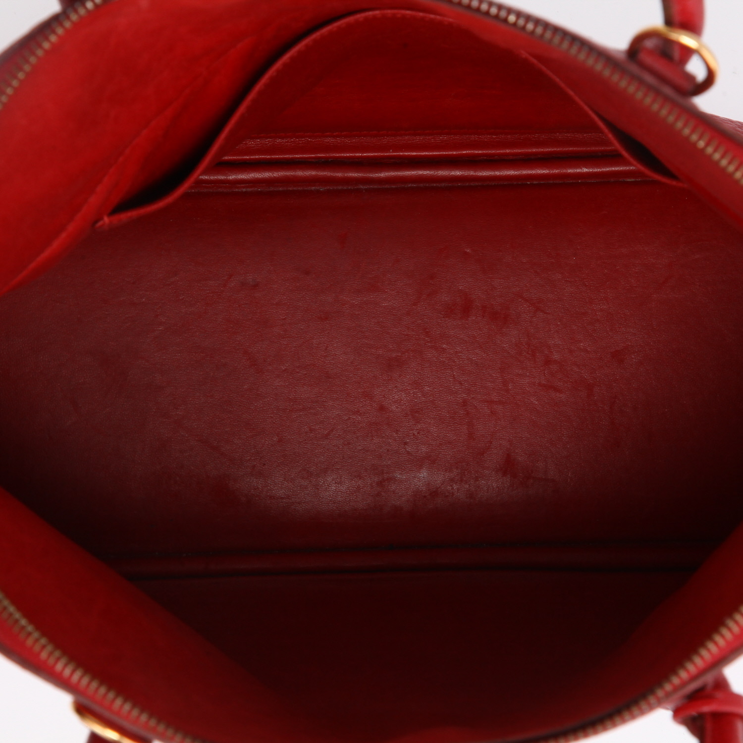 Bolso de mano Hermès  Bolide 31 cm en cuero Ardenne rojo - Detail D8