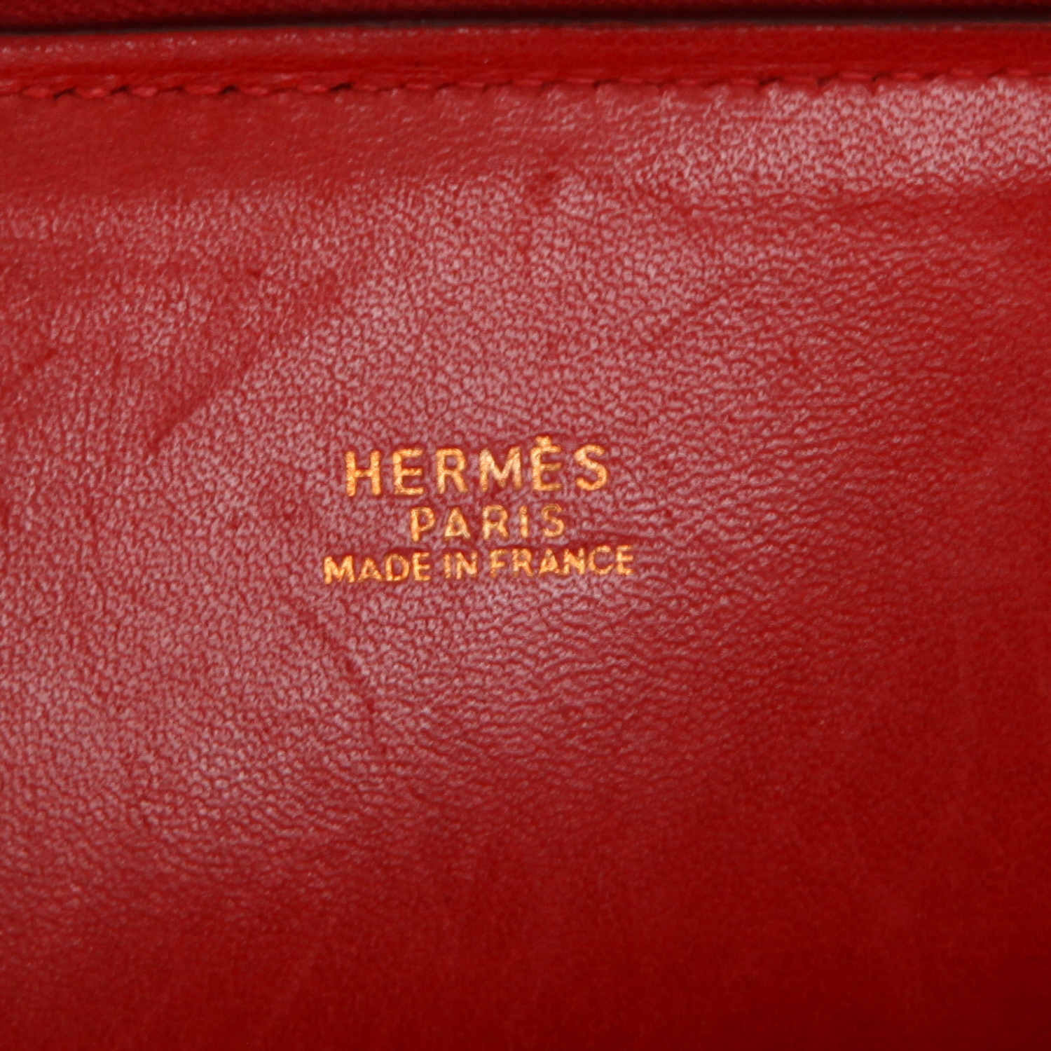 Bolso de mano Hermès  Bolide 31 cm en cuero Ardenne rojo - Detail D9