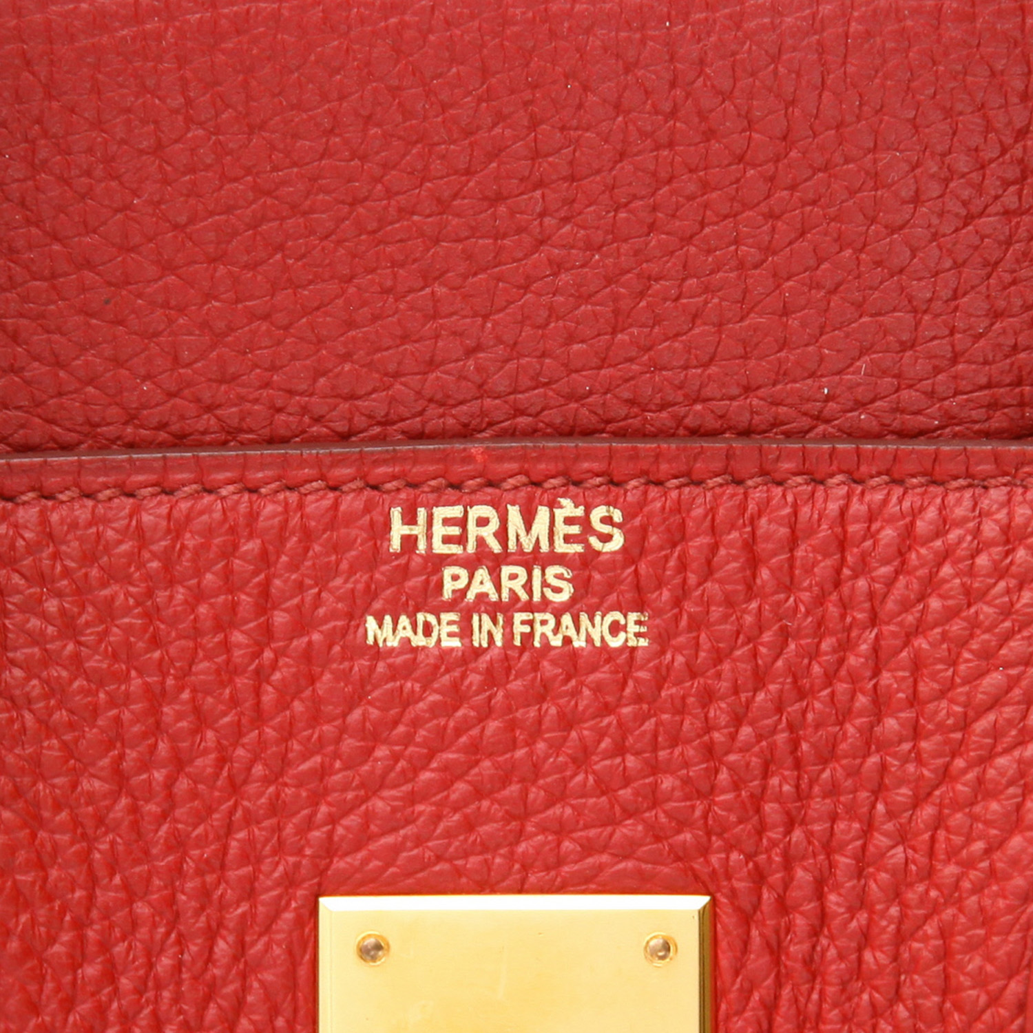 Sac à main Hermès  Birkin 35 cm en cuir togo rouge - Detail D2