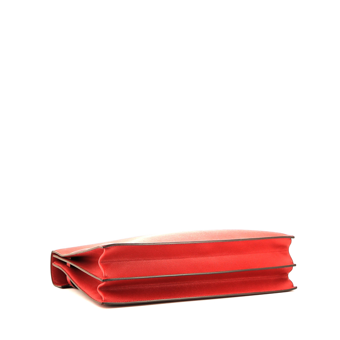 Porta-documentos Hermès Kelly Dépêches en cuero epsom rojo - Detail D4