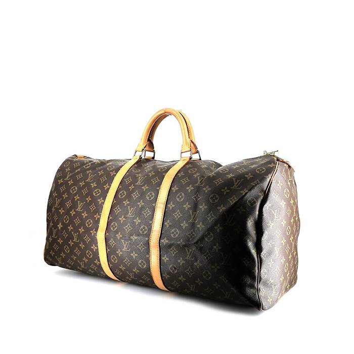 Louis Vuitton  Keepall 60 travel bag  in brown monogram canvas  and natural leather - 00pp