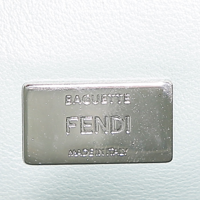 Borsa a tracolla Fendi  Peekaboo Mini Pocket in pitone celeste e rosso - Detail D4