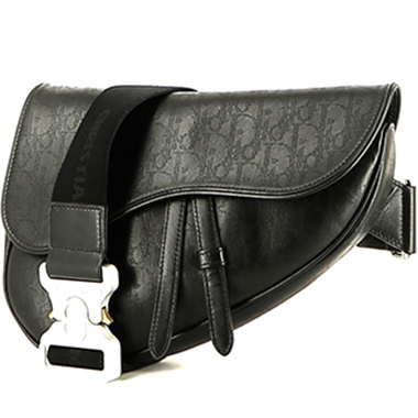 Borsa a tracolla Dior  Saddle Galaxy in pelle monogram nera