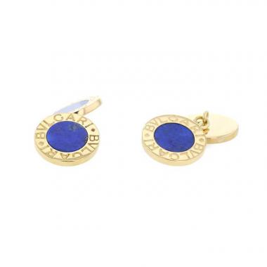 Paire de boutons de manchette articulée Bulgari Bulgari Bulgari en or jaune et lapis-lazuli Paire de boutons de manchette articulée Bulgari Bulgari Bulgari en or jaune et lapis-lazuli