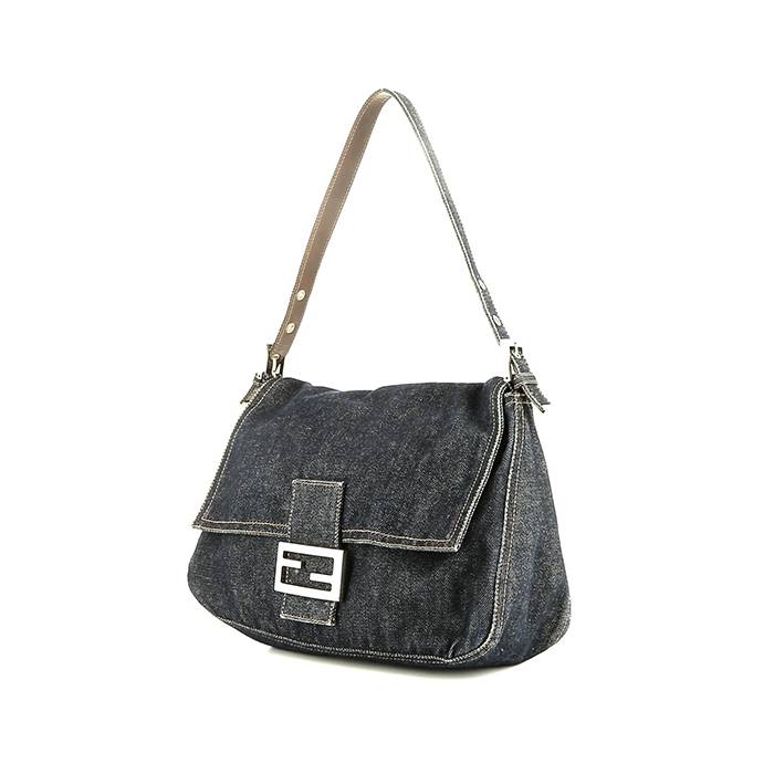 Fendi - Authenticated Baguette Handbag - Cloth Blue for Women, Very Good Condition