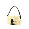 Fendi  Mamma Baguette handbag  in white whool  and black leather - 00pp thumbnail