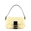 Fendi  Mamma Baguette handbag  in white whool  and black leather - 360 thumbnail