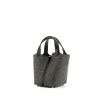 Bolso de mano Hermès  Picotin en fieltro gris y cuero swift negro - 00pp thumbnail