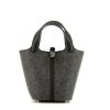 Hermès  Picotin handbag  in grey felt  and black Swift leather - 360 thumbnail