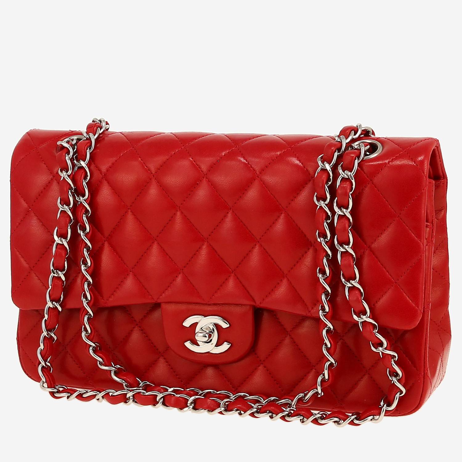 Bolso de mano Chanel  Timeless Classic en cuero acolchado rojo