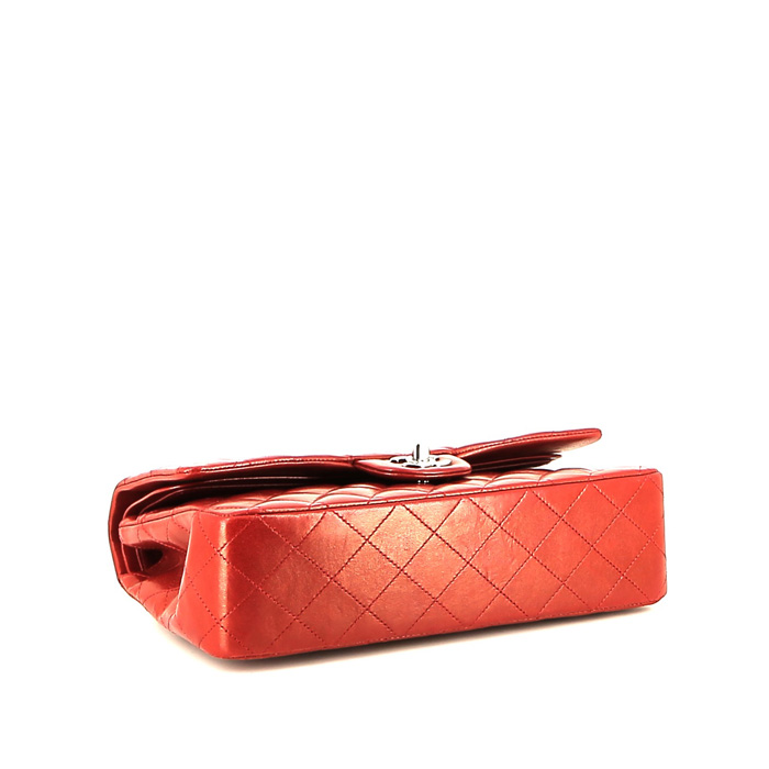 Chanel  Timeless Classic handbag  in red quilted leather - Detail D5