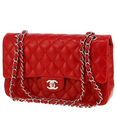 Bolso de mano Chanel  Timeless Classic en cuero acolchado rojo