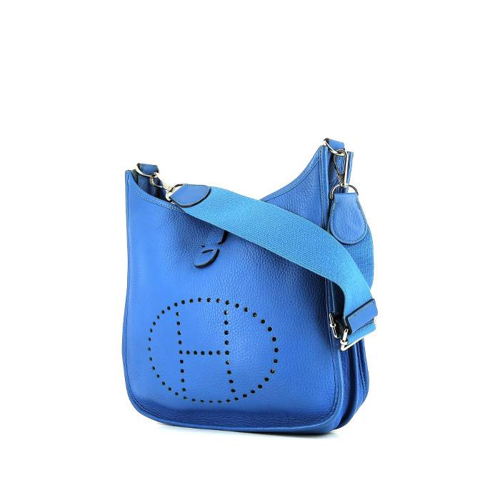 Hermès  Evelyne handbag  in Bleu Hydra leather taurillon clémence - 00pp