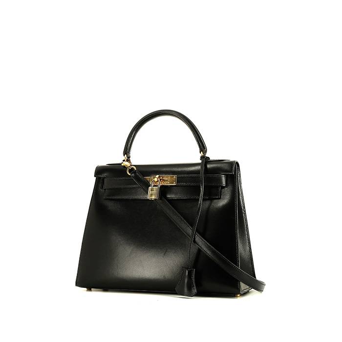 Hermès  Kelly 28 cm handbag  in black box leather - 00pp