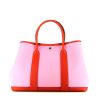 Shopping bag Hermès  Garden Party in tela rosa e pelle rossa - 360 thumbnail