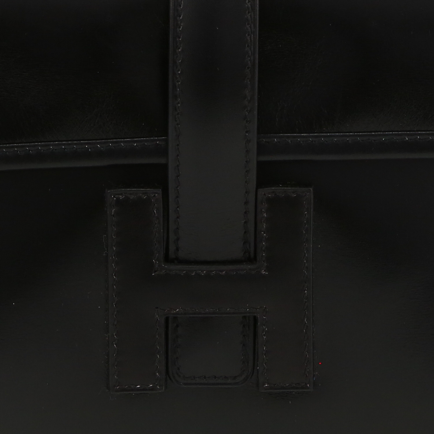 Pochette Hermès  Jige en cuir box noir - Detail D1