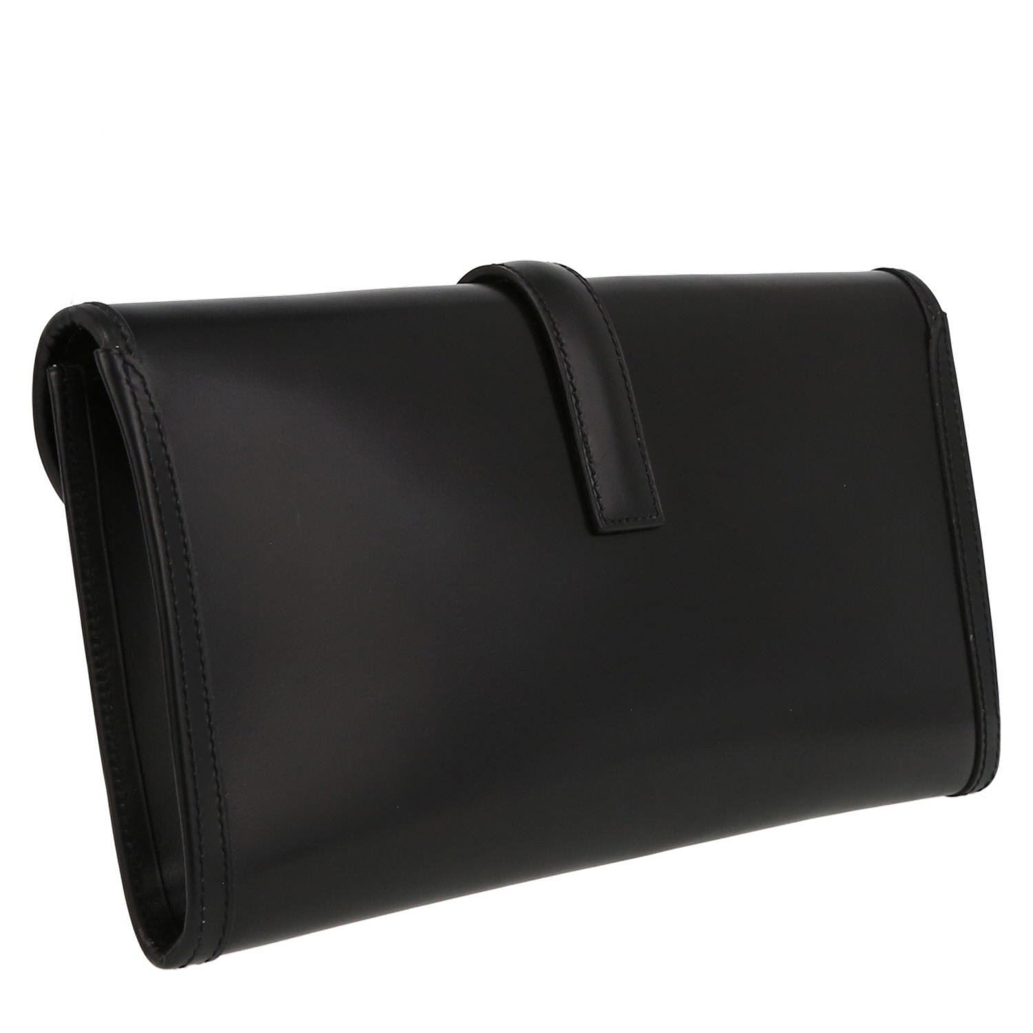Pochette Hermès  Jige en cuir box noir - Detail D5