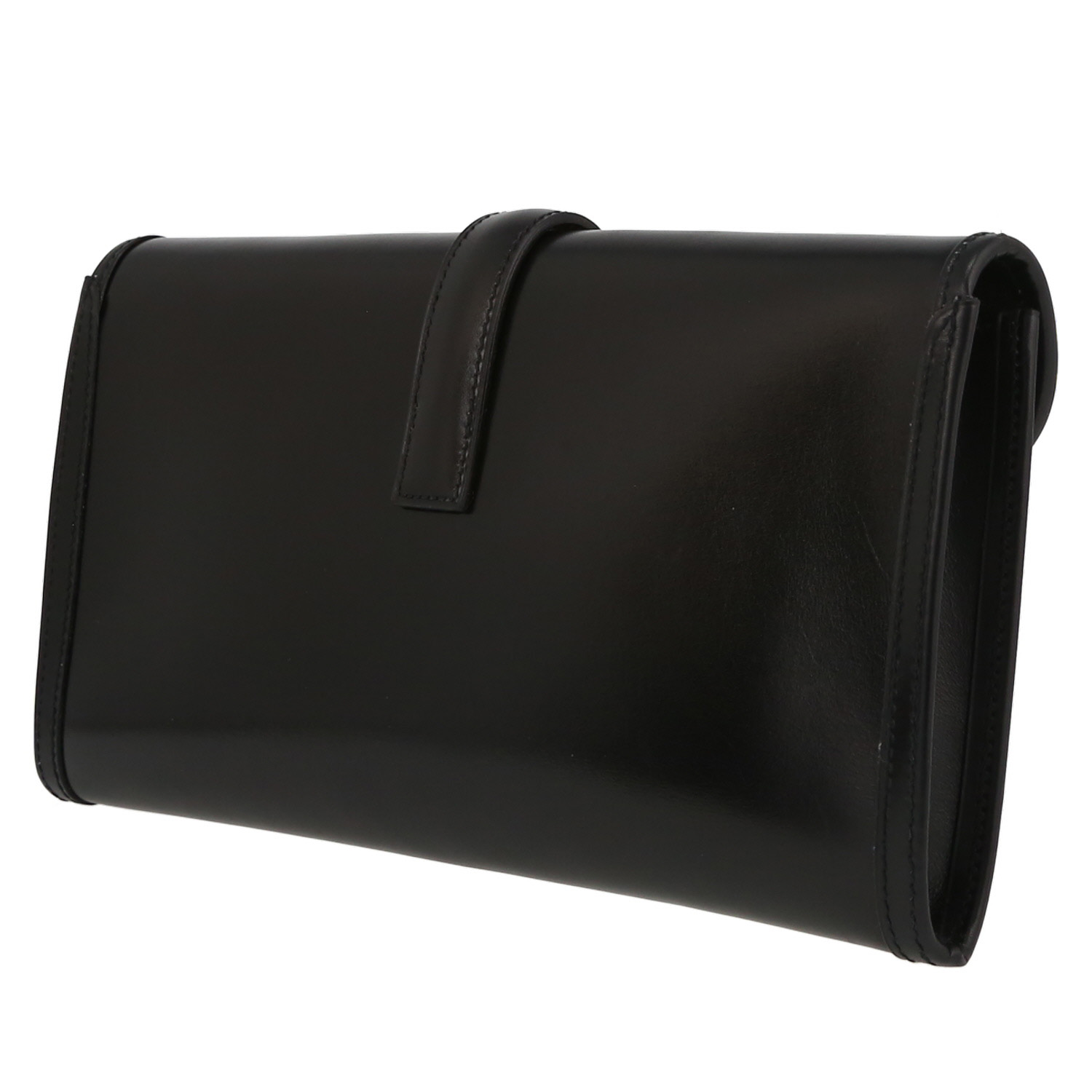 Bolsito de mano Hermès  Jige en cuero box negro - Detail D6