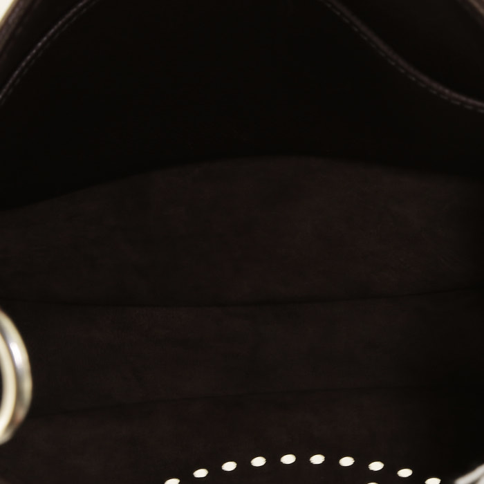 Sac bandoulière Hermès  Evelyne en cuir epsom marron Café - Detail D2