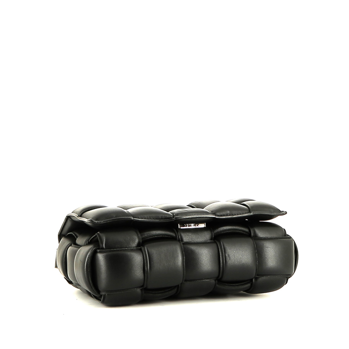 Borsa a tracolla Bottega Veneta  Padded Cassette in pelle intrecciata nera - Detail D4