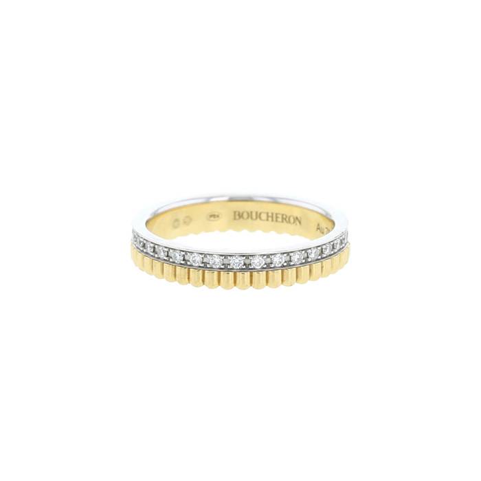 Boucheron Quatre small model ring in yellow gold, white gold and diamonds - 00pp