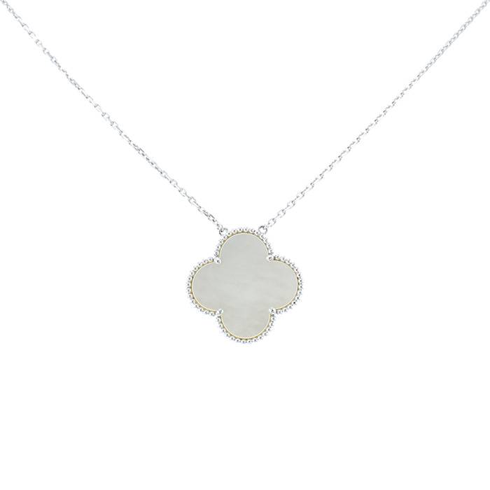 Van Cleef & Arpels Magic Alhambra necklace in white gold and mother of pearl - 00pp