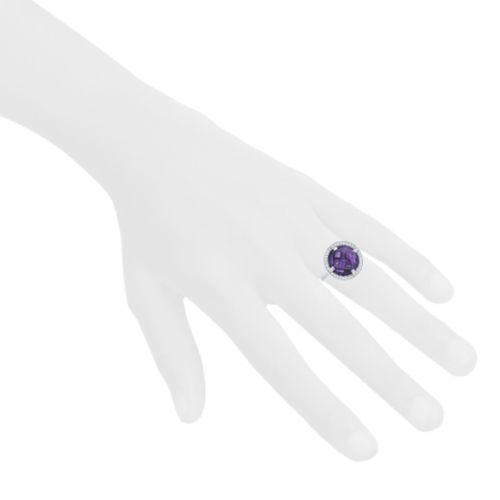 Chaumet Attrape Moi Si Tu M'Aimes ring in white gold, amethyst and diamonds - Detail D1