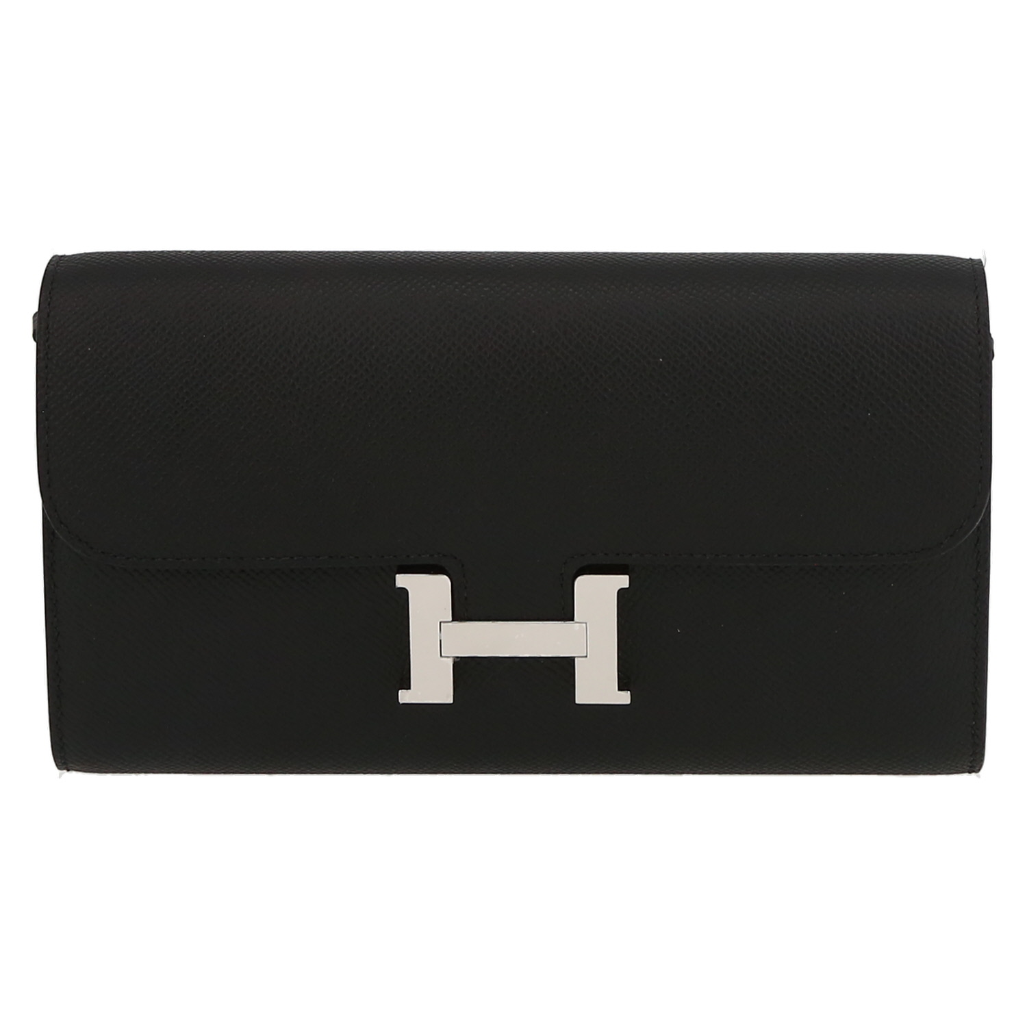 Hermès  Long To Go shoulder bag  in black epsom leather - Detail D2