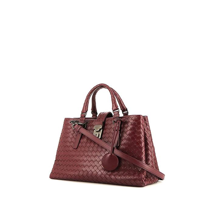 Bottega Veneta  Roma handbag  in burgundy intrecciato leather - 00pp
