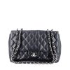 Chanel  Timeless Jumbo shoulder bag  in navy blue quilted grained leather - 360 thumbnail