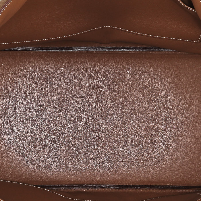 Bolso de mano Hermès  Birkin 40 cm en cuero togo color oro - Detail D2