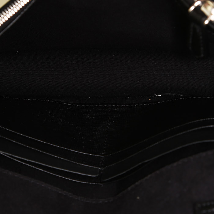 Sac/pochette Fendi  en cuir noir et vison - Detail D2