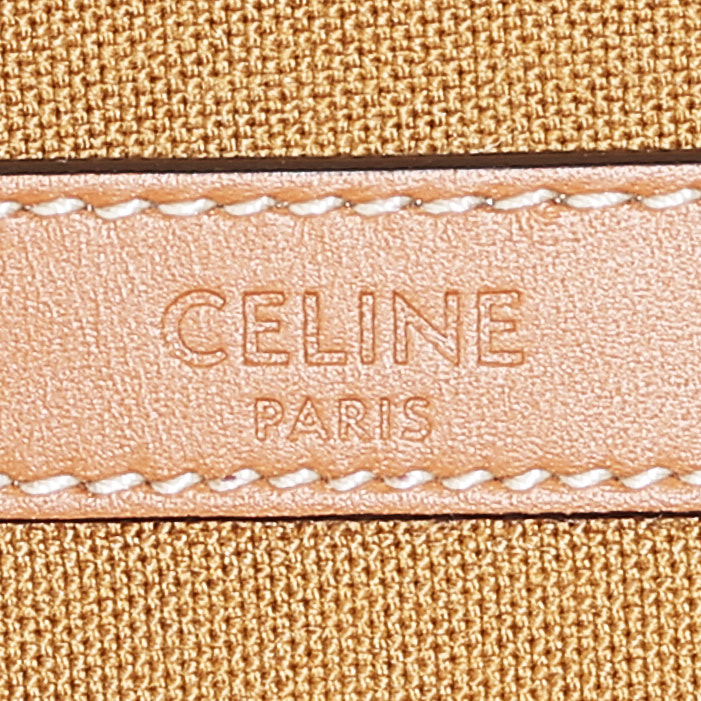 Celine   shopping bag  in brown monogram canvas  and gold leather - Detail D3