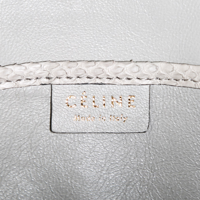 Celine  Luggage Mini small  handbag  in grey python - Detail D4
