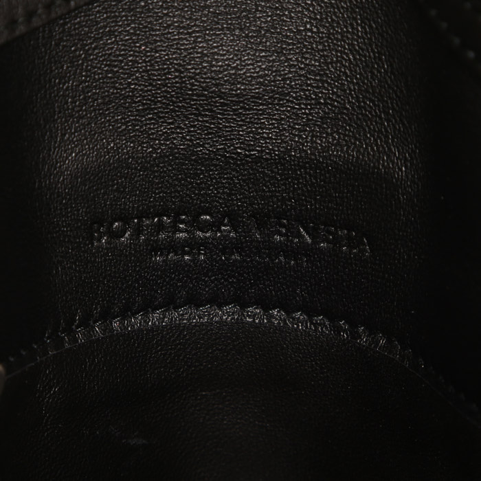 Borsa a tracolla Bottega Veneta  Nodini in pelle intrecciata nera - Detail D3