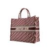 Dior  Book Tote shopping bag  in burgundy and beige monogram canvas Oblique - 00pp thumbnail