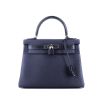 Hermès  Kelly 28 cm handbag  in indigo blue togo leather  and indigo blue porosus crocodile - 360 thumbnail