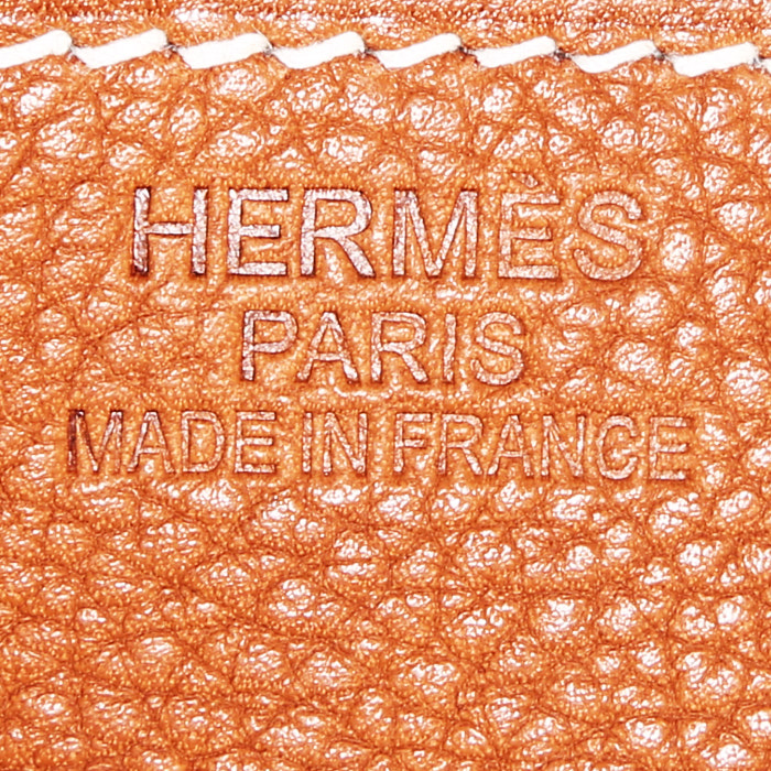 Bolso de mano Hermès  Birkin 35 cm en cuero Barenia color oro - Detail D3