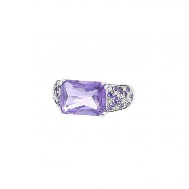 Mauboussin Désirez Amour ring in white gold, amethysts and diamonds
