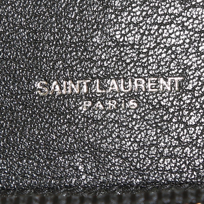 Saint Laurent College medium model  shoulder bag  in black chevron quilted leather - Detail D4