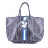 Shopping bag Goyard  Saint-Louis in tela siglata blu e pelle blu - 360 thumbnail