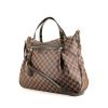 Bolso de mano Louis Vuitton Evora en lona a cuadros ébano y cuero marrón - 00pp thumbnail