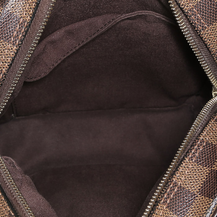 Borsa a tracolla Louis Vuitton  in tela cerata con motivo a scacchi ebano - Detail D2