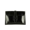 Bolsito de mano Hermès Jige en cuero box negro - 360 thumbnail
