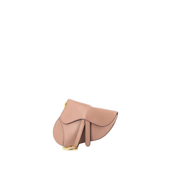 Pochette-cintura Dior Saddle in pelle beige rosato - 00pp