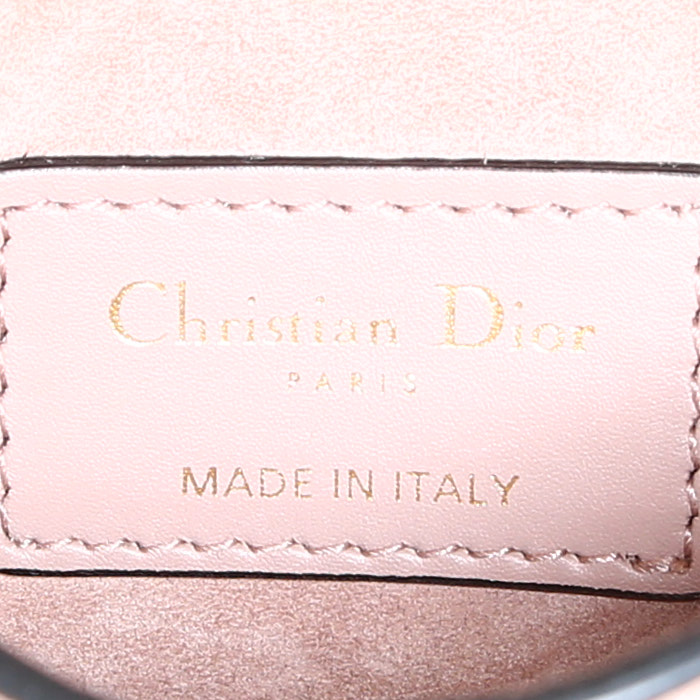 Pochette-ceinture Dior Saddle en cuir beige-rosé - Detail D3